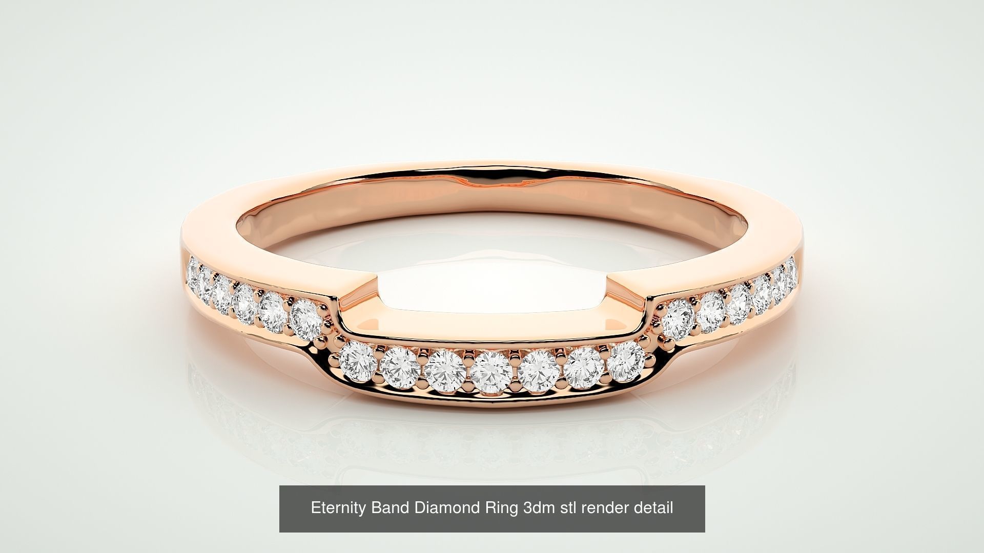138 Eternity Band Diamond Ring 3dm stl render detail 3D Model Collection_128