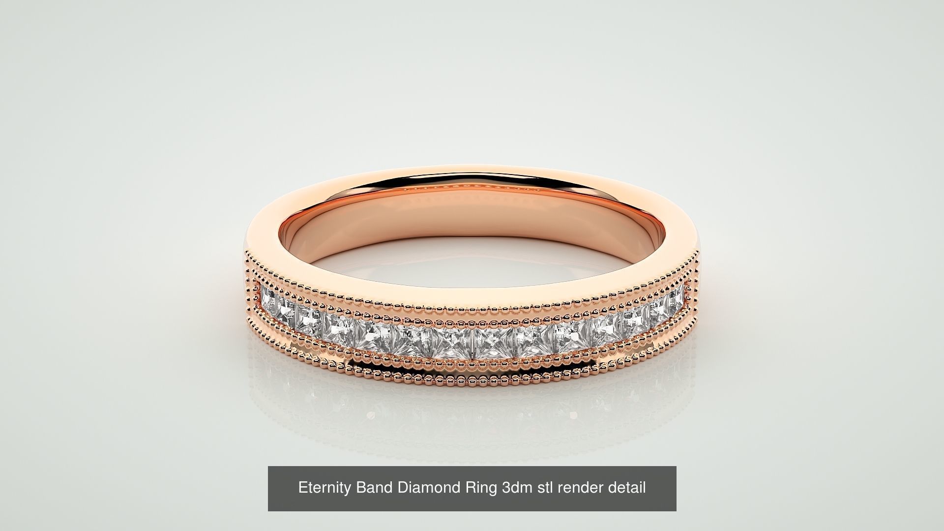 138 Eternity Band Diamond Ring 3dm stl render detail 3D Model Collection_93