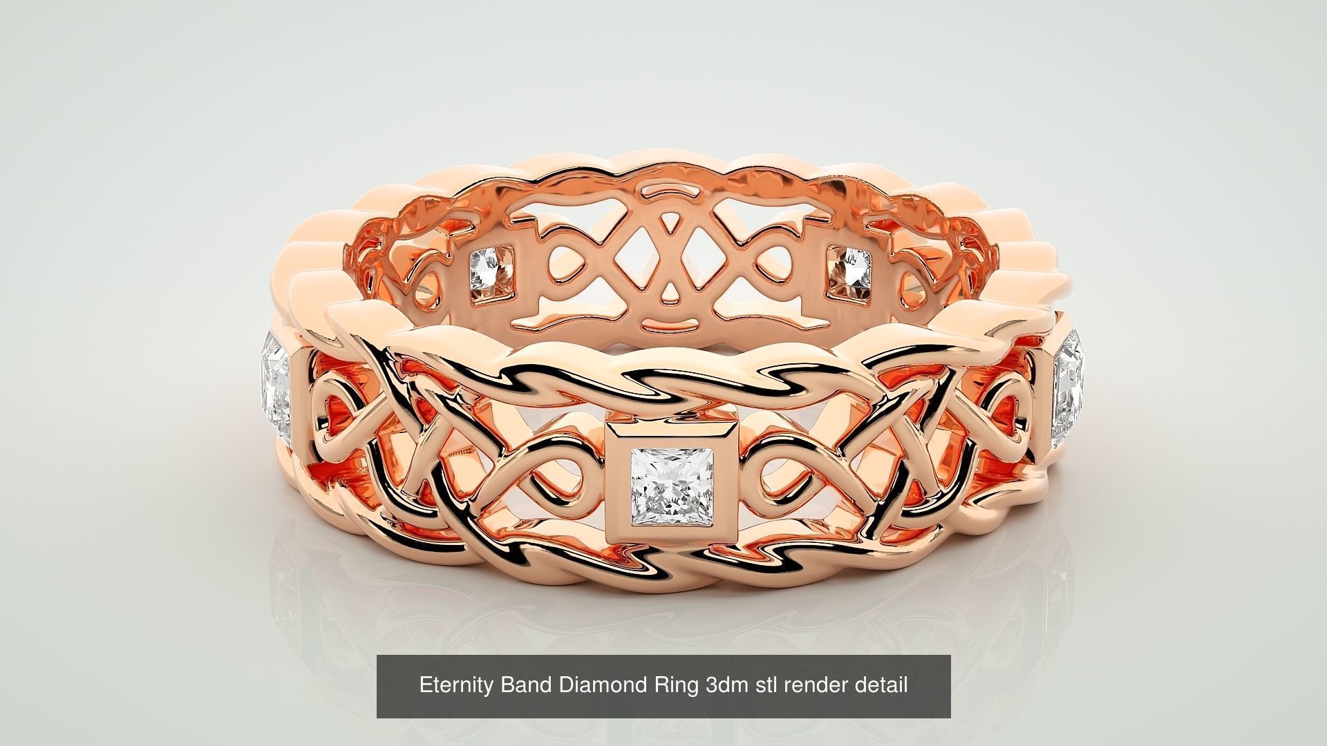 138 Eternity Band Diamond Ring 3dm stl render detail 3D Model Collection_36