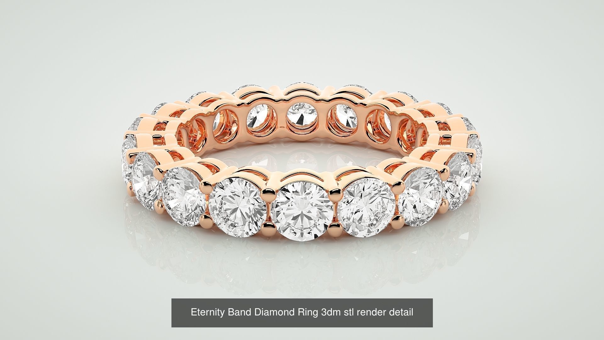 138 Eternity Band Diamond Ring 3dm stl render detail 3D Model Collection_120