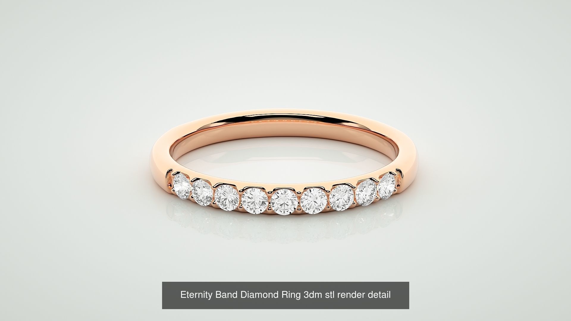 138 Eternity Band Diamond Ring 3dm stl render detail 3D Model Collection_71