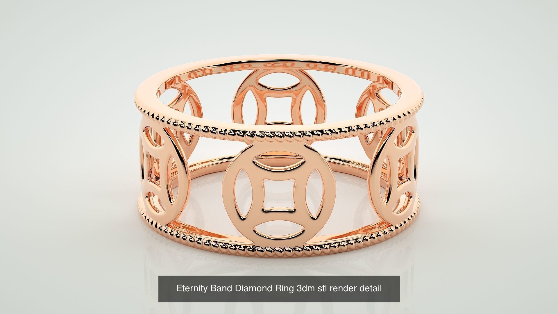 138 Eternity Band Diamond Ring 3dm stl render detail 3D Model Collection_46