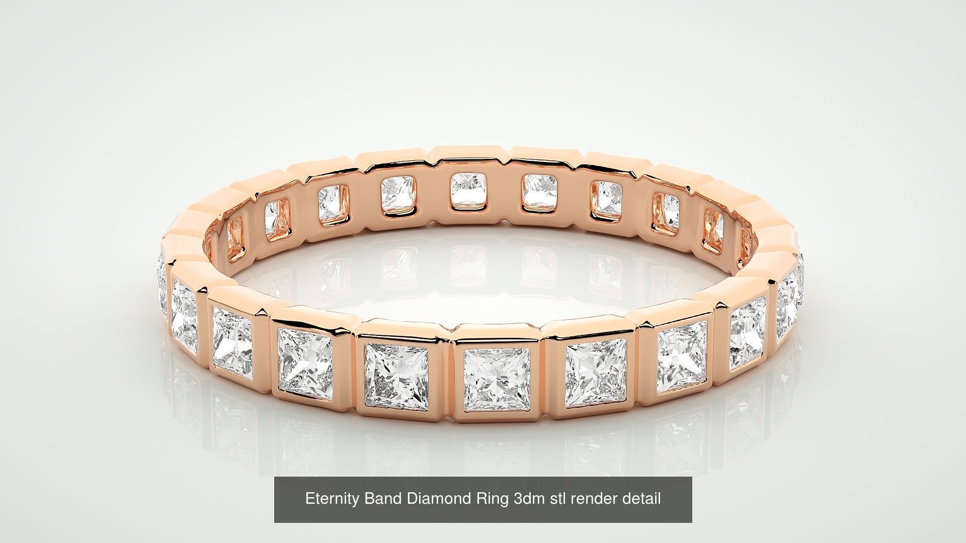 138 Eternity Band Diamond Ring 3dm stl render detail 3D Model Collection_51
