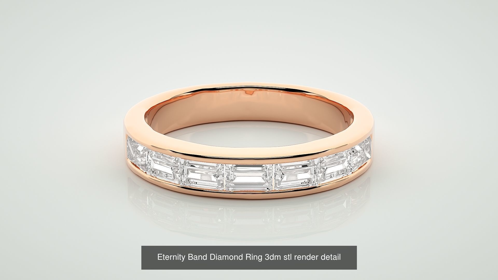 138 Eternity Band Diamond Ring 3dm stl render detail 3D Model Collection_86