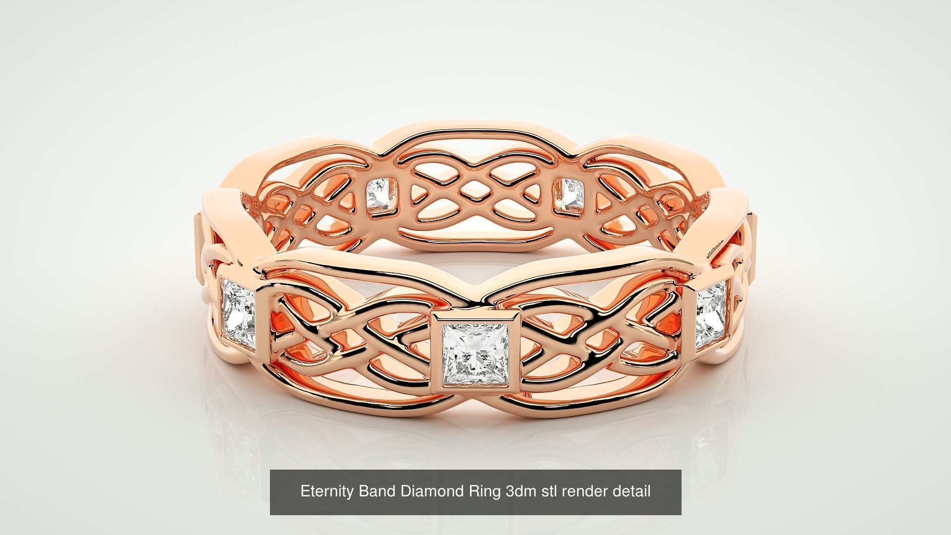 138 Eternity Band Diamond Ring 3dm stl render detail 3D Model Collection_16