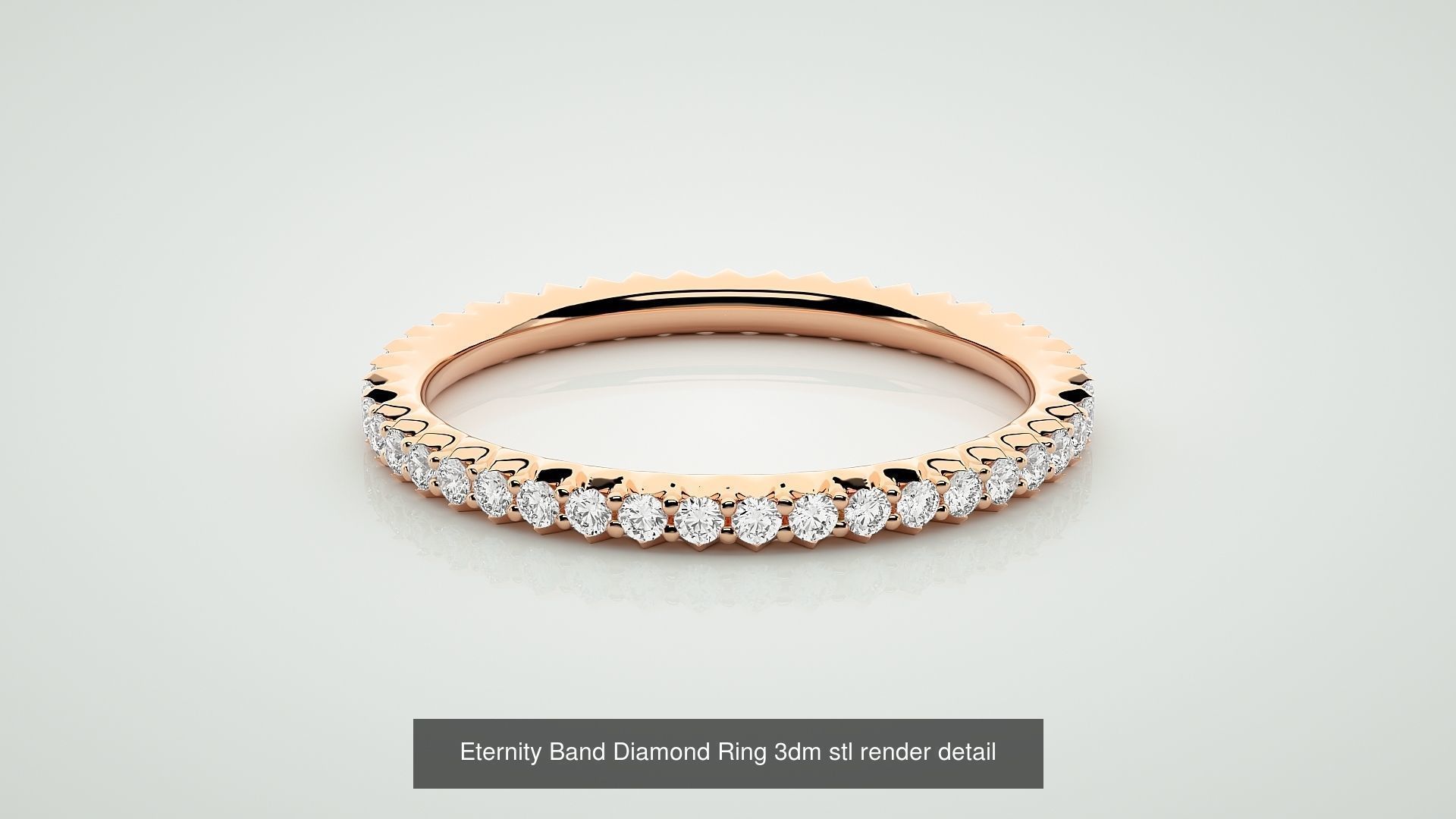 138 Eternity Band Diamond Ring 3dm stl render detail 3D Model Collection_111