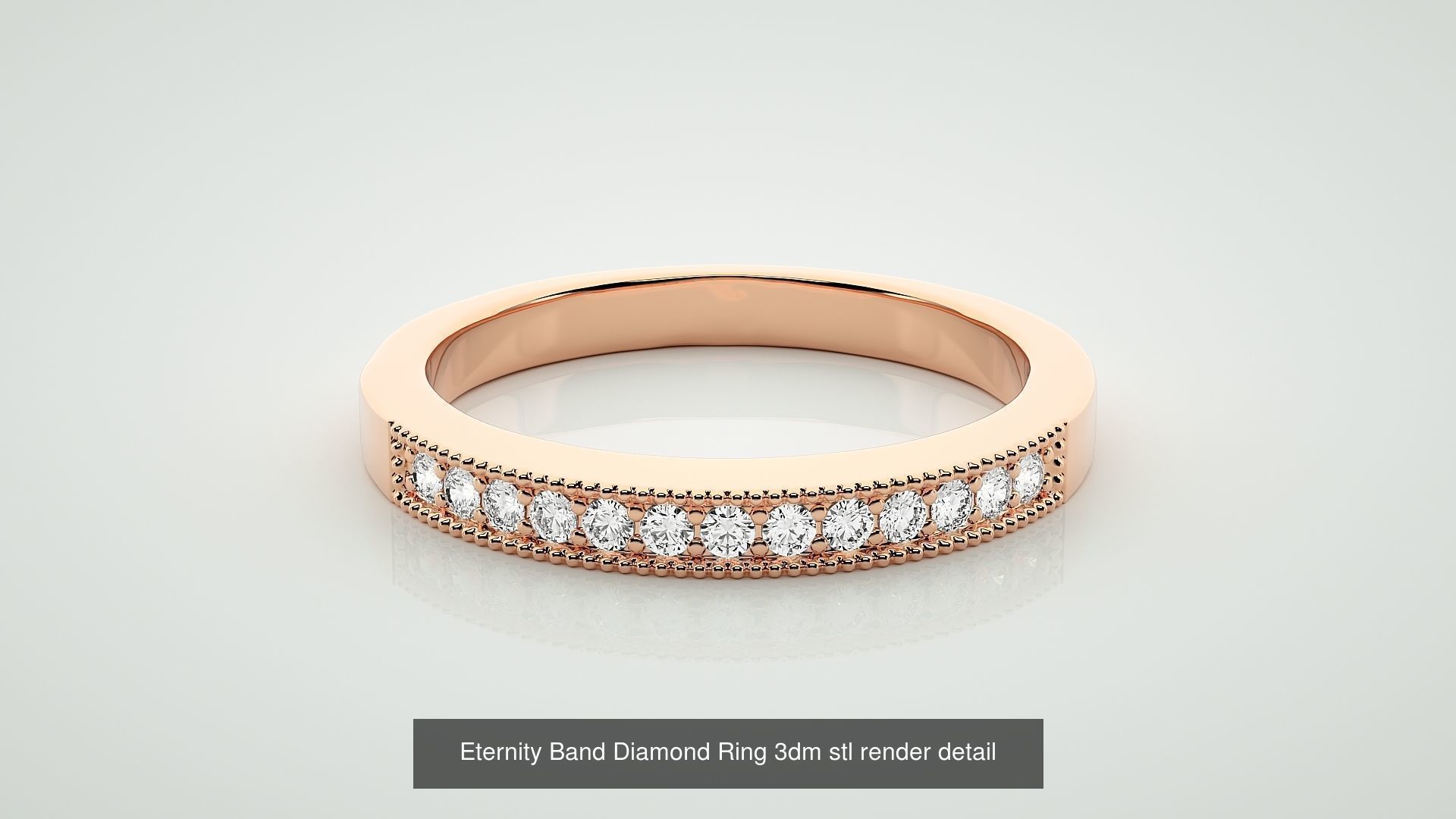 138 Eternity Band Diamond Ring 3dm stl render detail 3D Model Collection_88