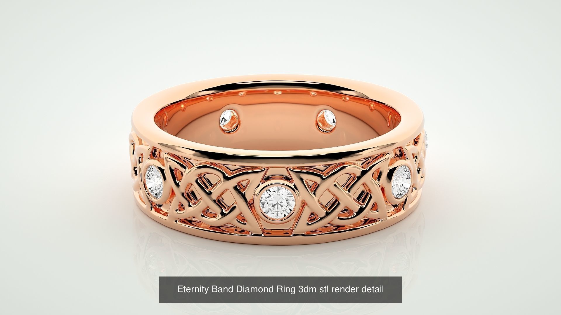 138 Eternity Band Diamond Ring 3dm stl render detail 3D Model Collection_20