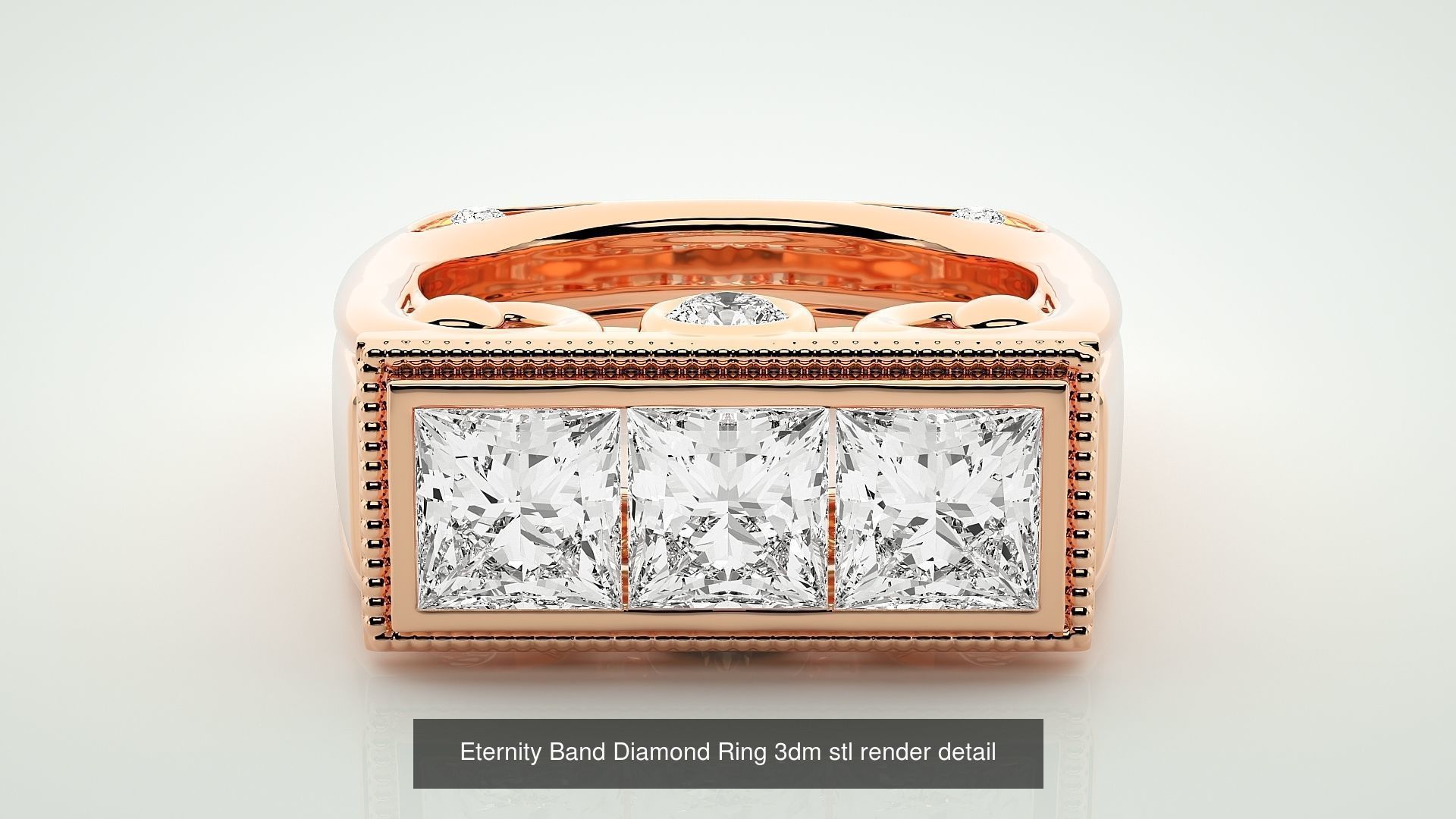 138 Eternity Band Diamond Ring 3dm stl render detail 3D Model Collection_12