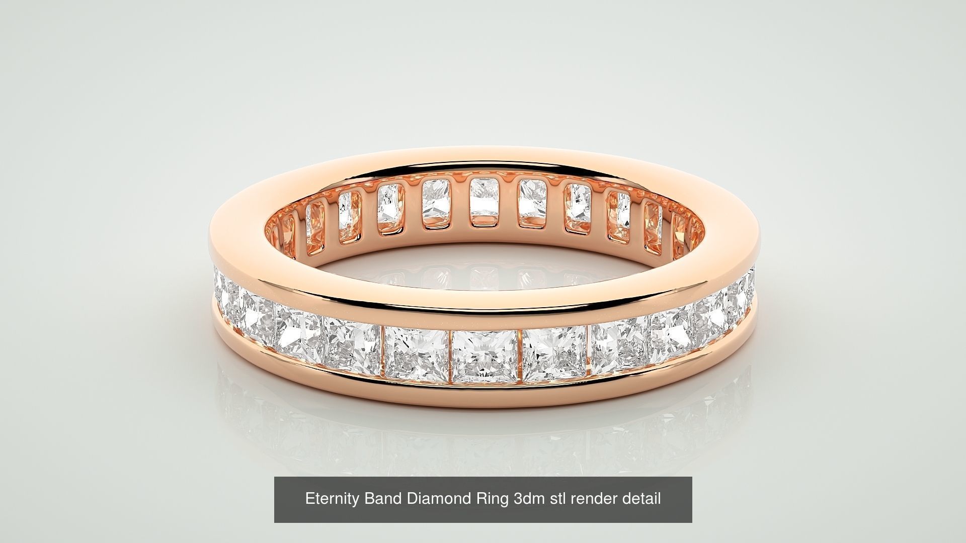 138 Eternity Band Diamond Ring 3dm stl render detail 3D Model Collection_103