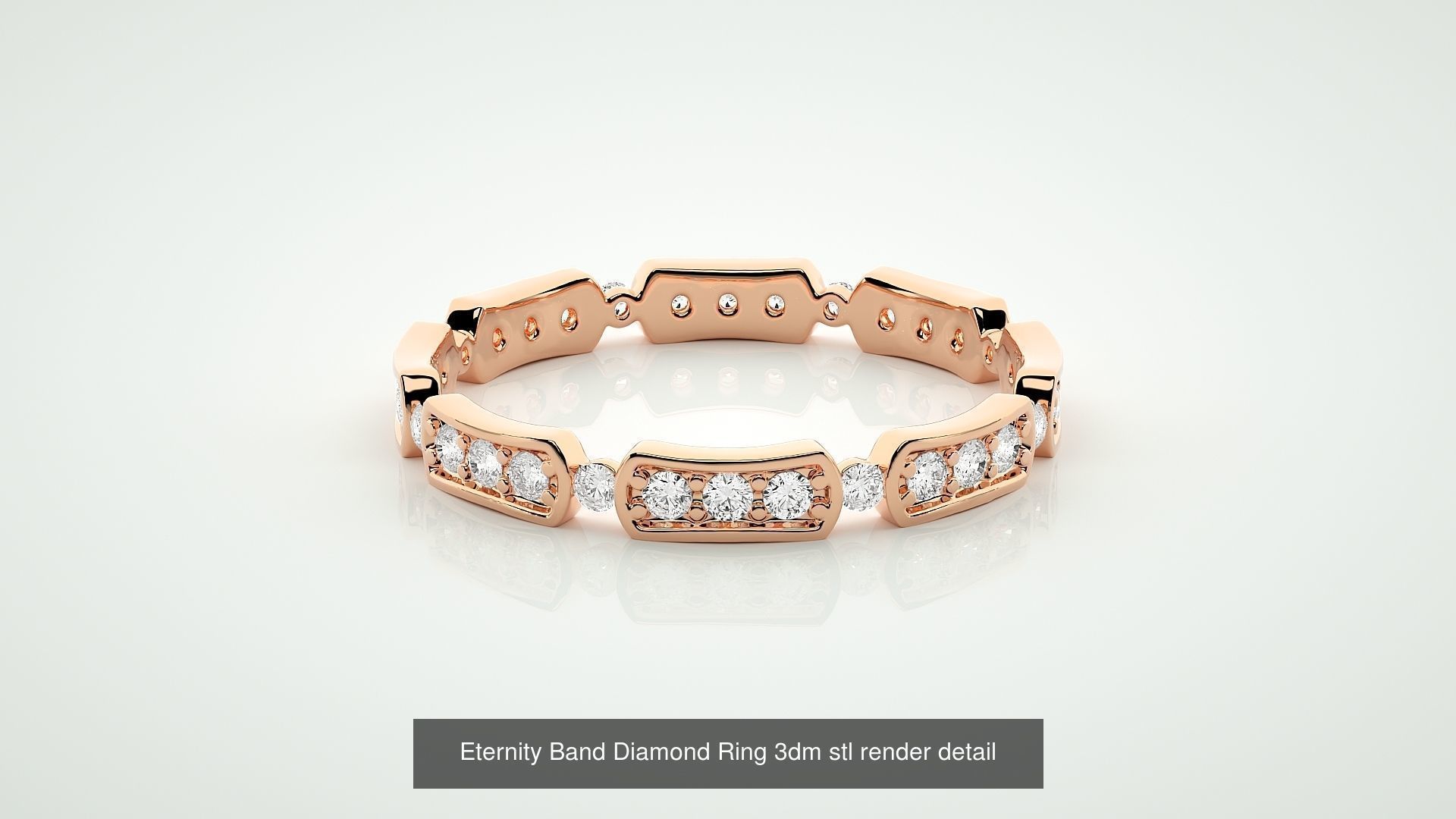 138 Eternity Band Diamond Ring 3dm stl render detail 3D Model Collection_130