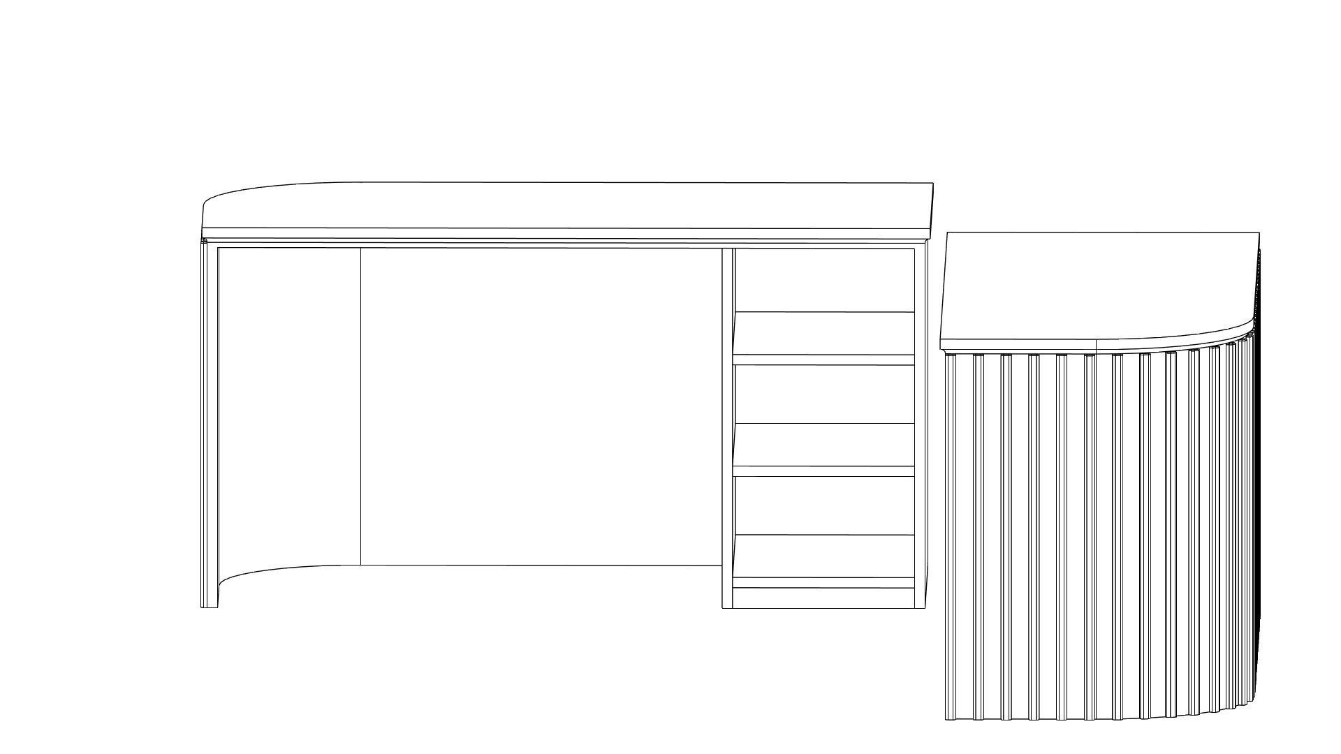 Modern and Functional Office Desk Low-poly 3D model_6