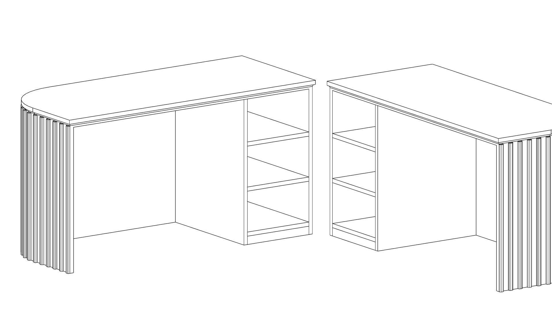 Modern and Functional Office Desk Low-poly 3D model_7