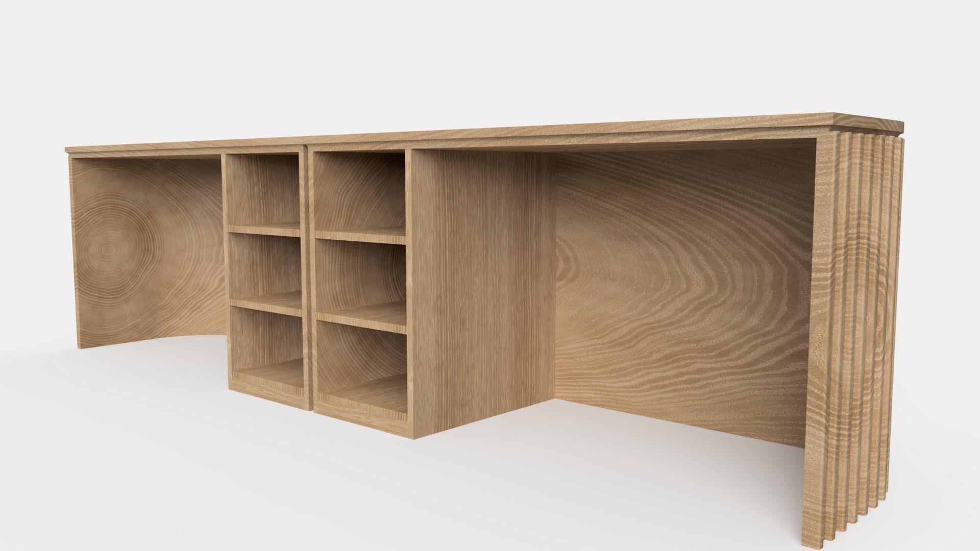 Modern and Functional Office Desk Low-poly 3D model_1