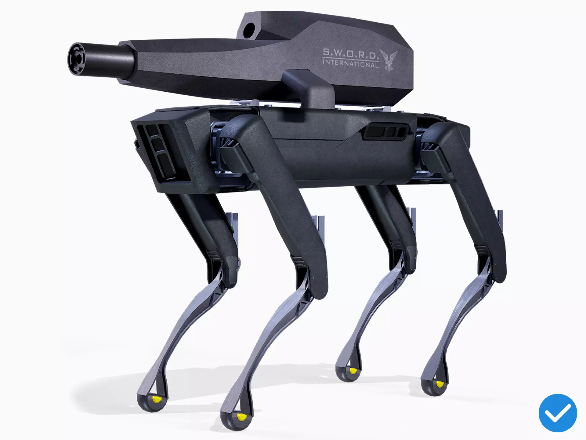 Military Robot Dog With The Rifle Gameready PBR Low-poly 3D model_0