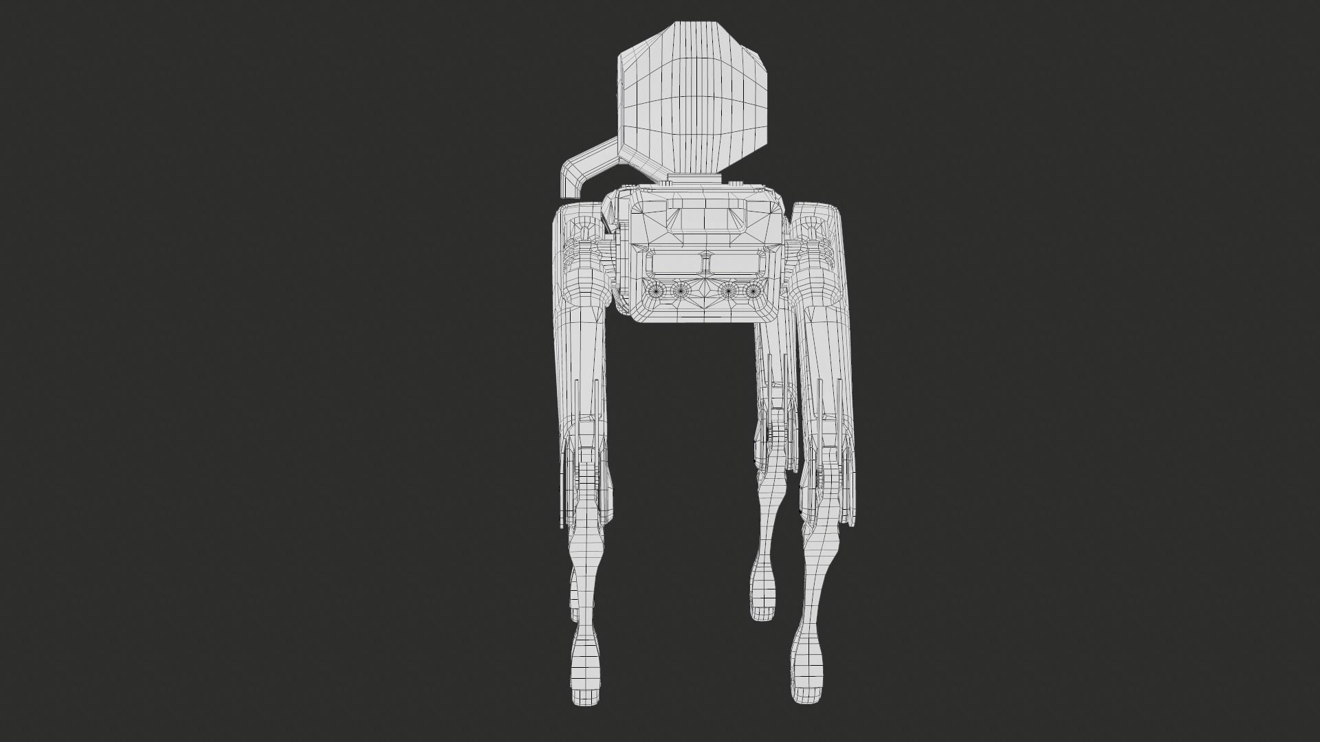 Military Robot Dog With The Rifle Gameready PBR Low-poly 3D model_37