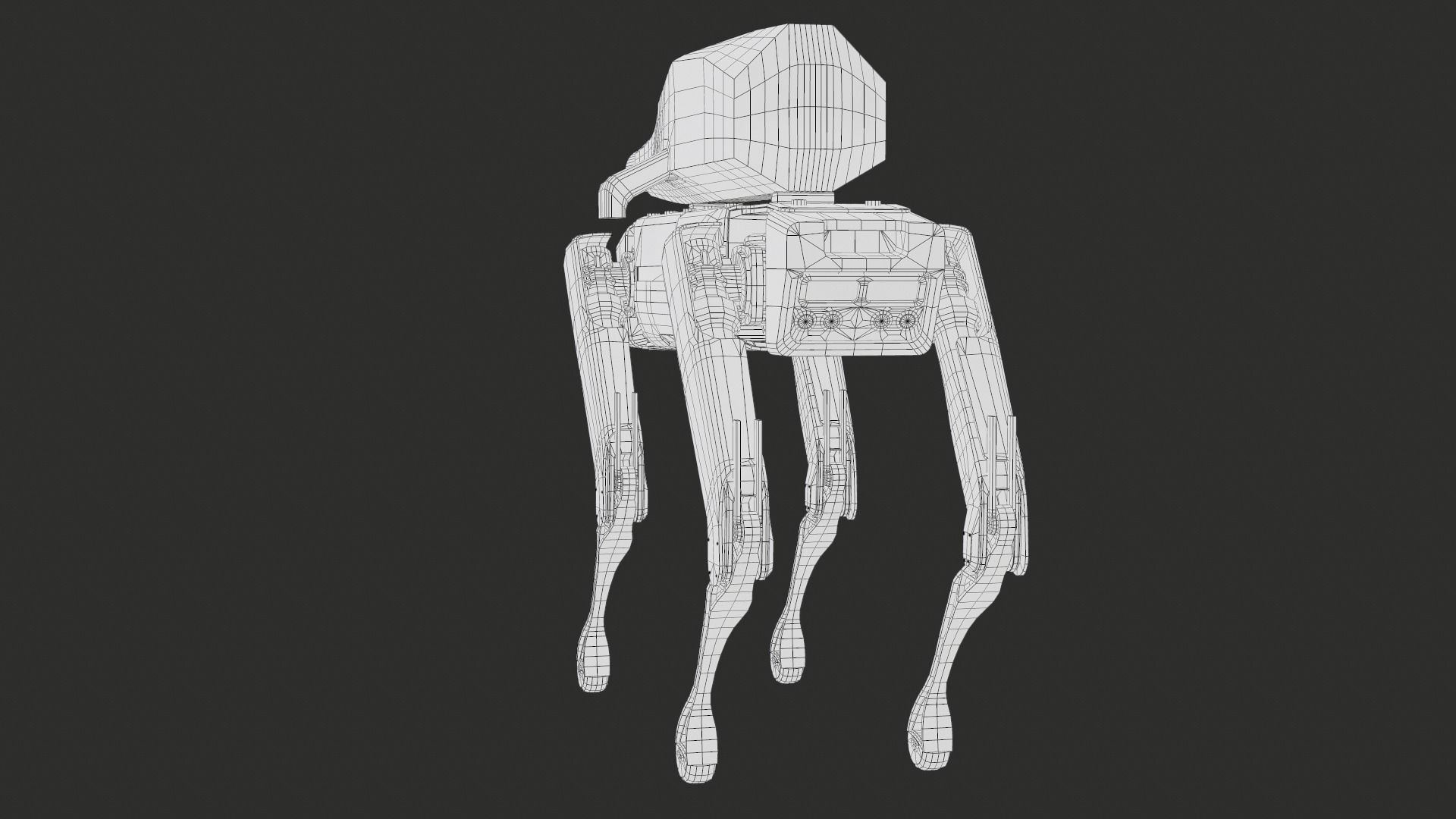 Military Robot Dog With The Rifle Gameready PBR Low-poly 3D model_38