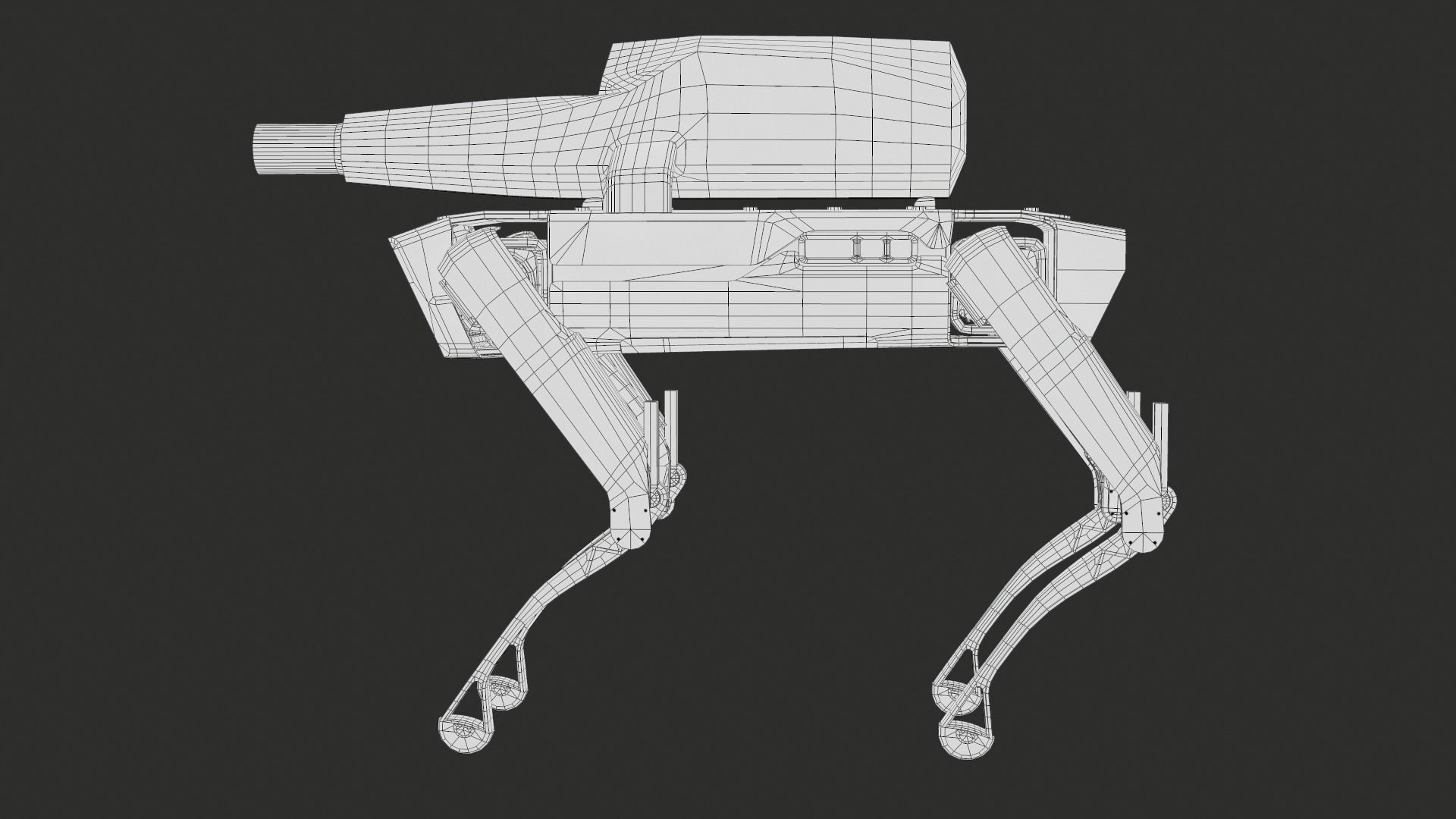 Military Robot Dog With The Rifle Gameready PBR Low-poly 3D model_44