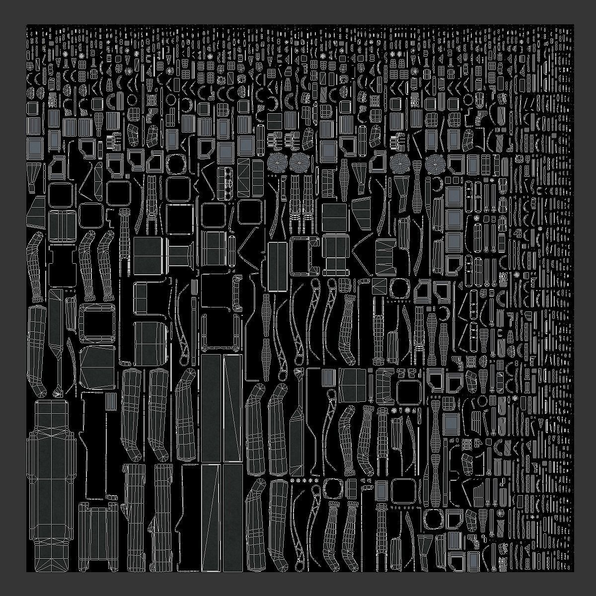 Military Robot Dog With The Rifle Gameready PBR Low-poly 3D model_50