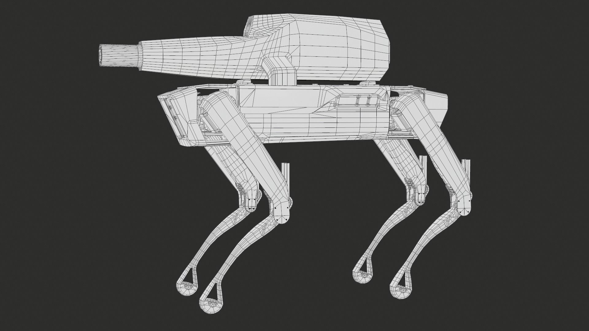 Military Robot Dog With The Rifle Gameready PBR Low-poly 3D model_46