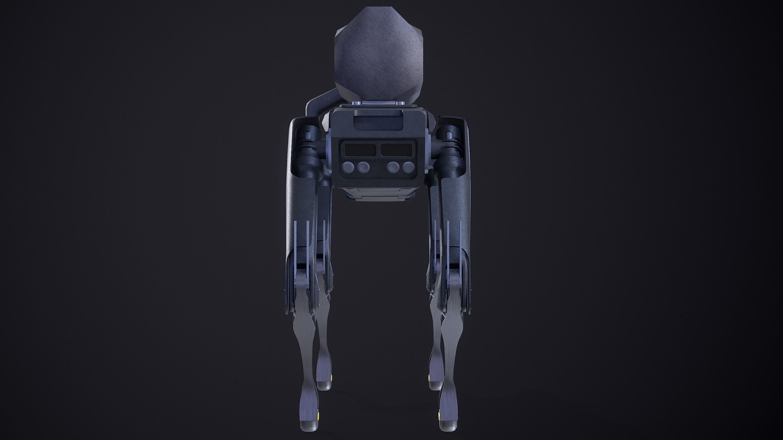 Military Robot Dog With The Rifle Gameready PBR Low-poly 3D model_9