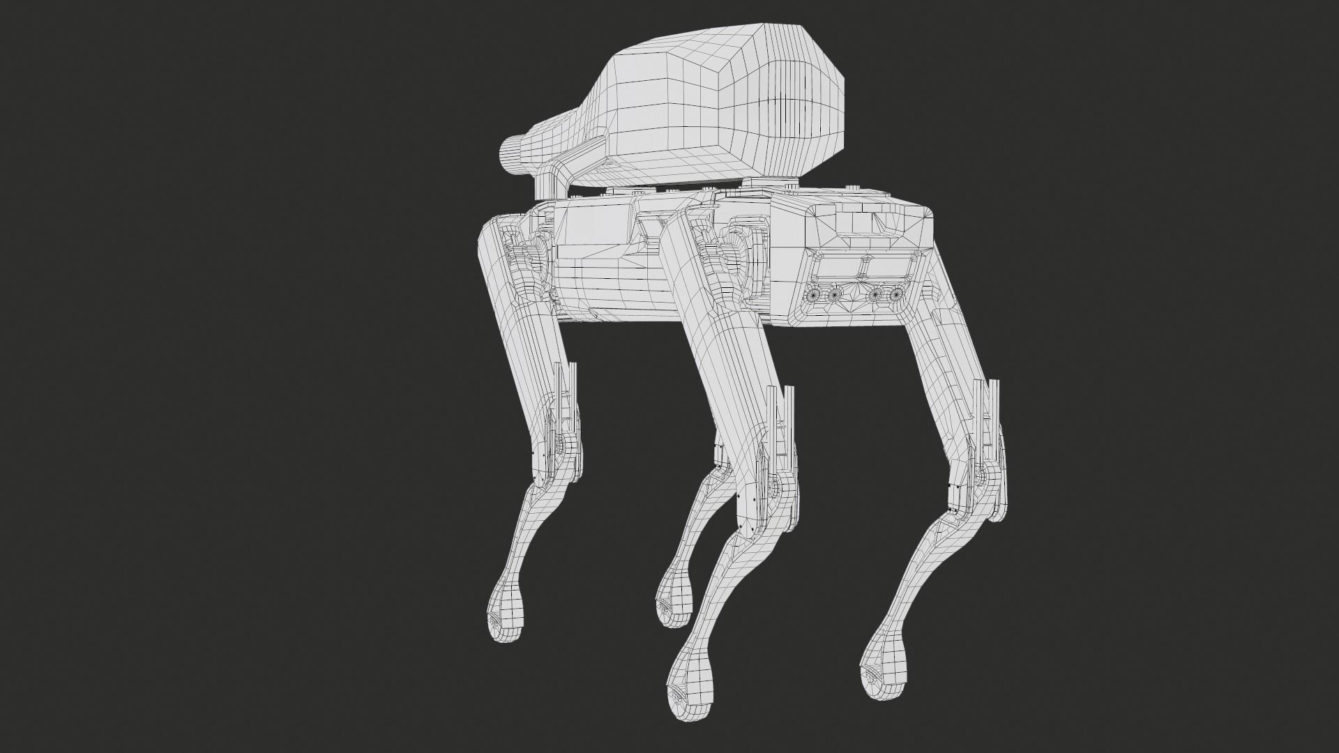 Military Robot Dog With The Rifle Gameready PBR Low-poly 3D model_39