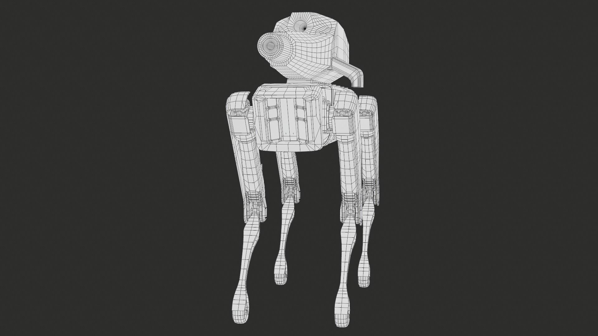 Military Robot Dog With The Rifle Gameready PBR Low-poly 3D model_21