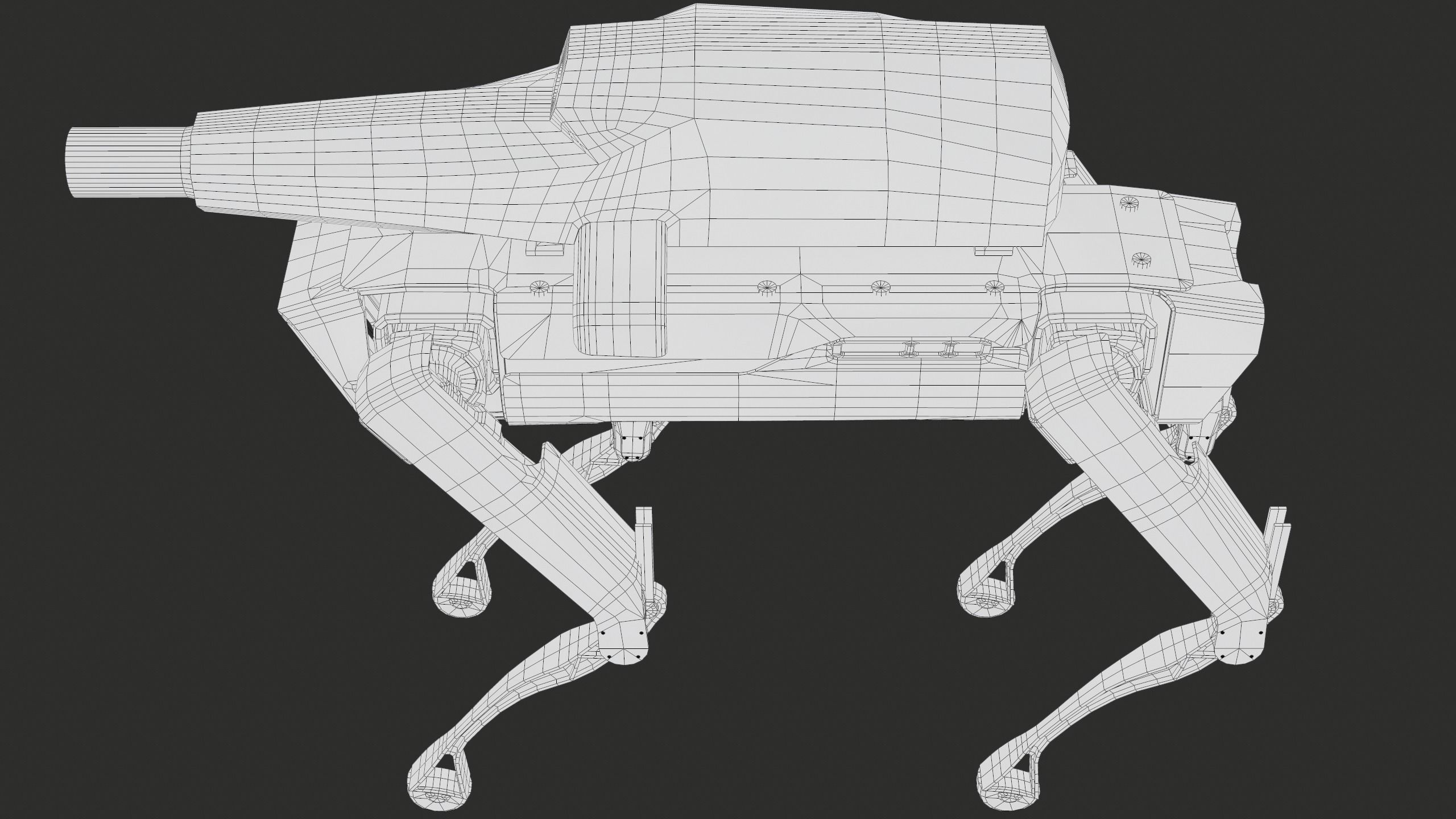 Military Robot Dog With The Rifle Gameready PBR Low-poly 3D model_47