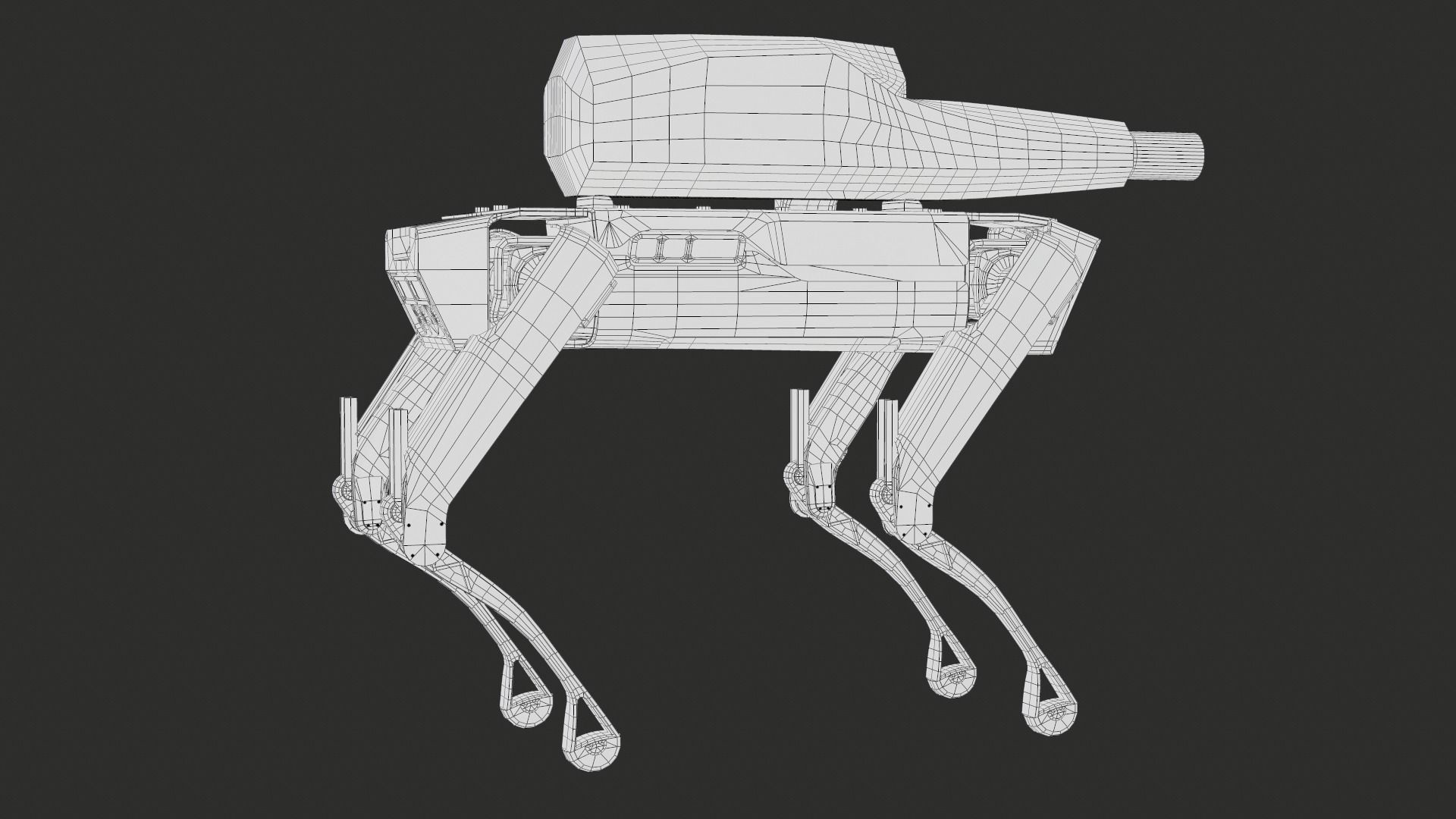 Military Robot Dog With The Rifle Gameready PBR Low-poly 3D model_31