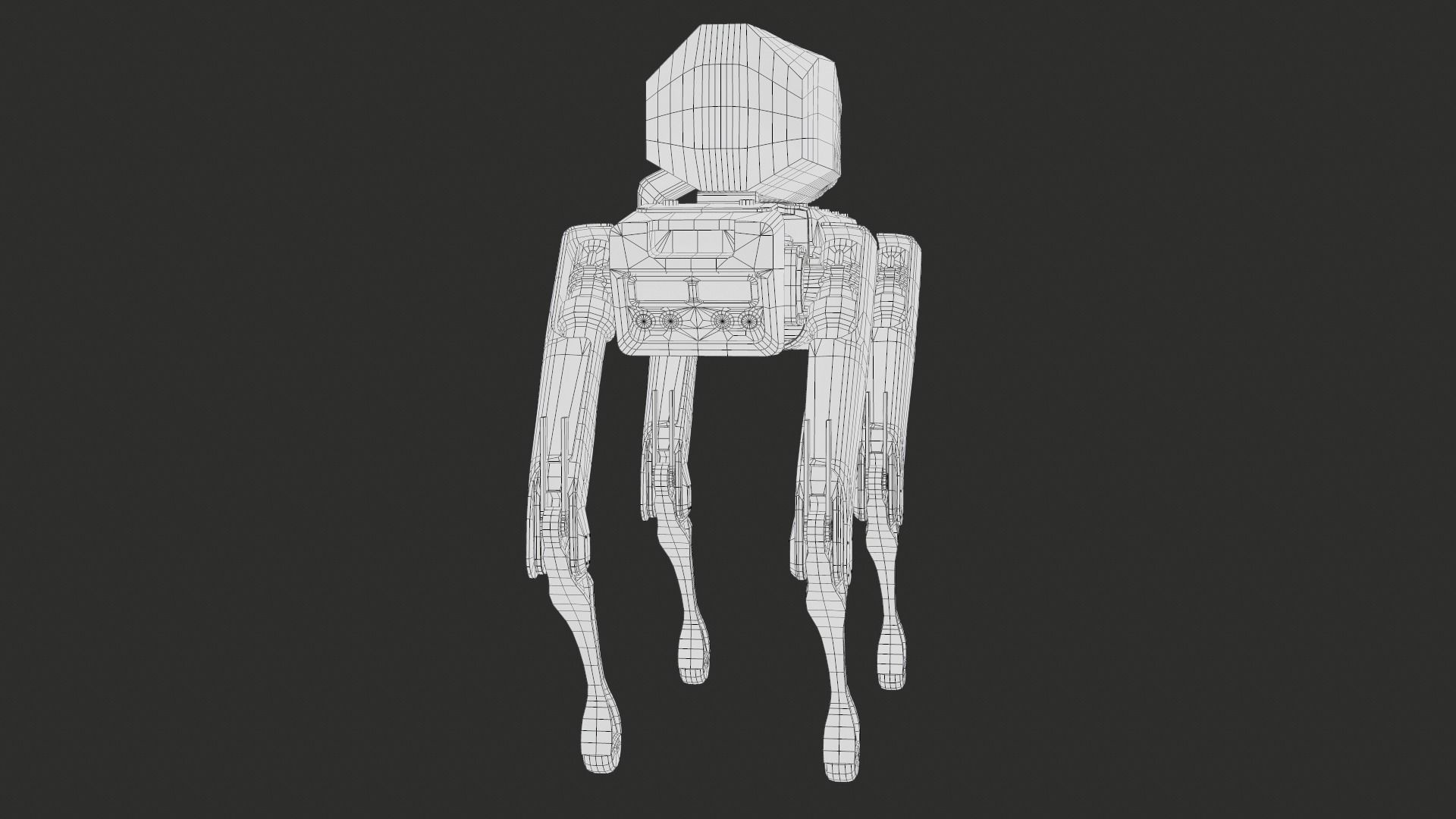 Military Robot Dog With The Rifle Gameready PBR Low-poly 3D model_36