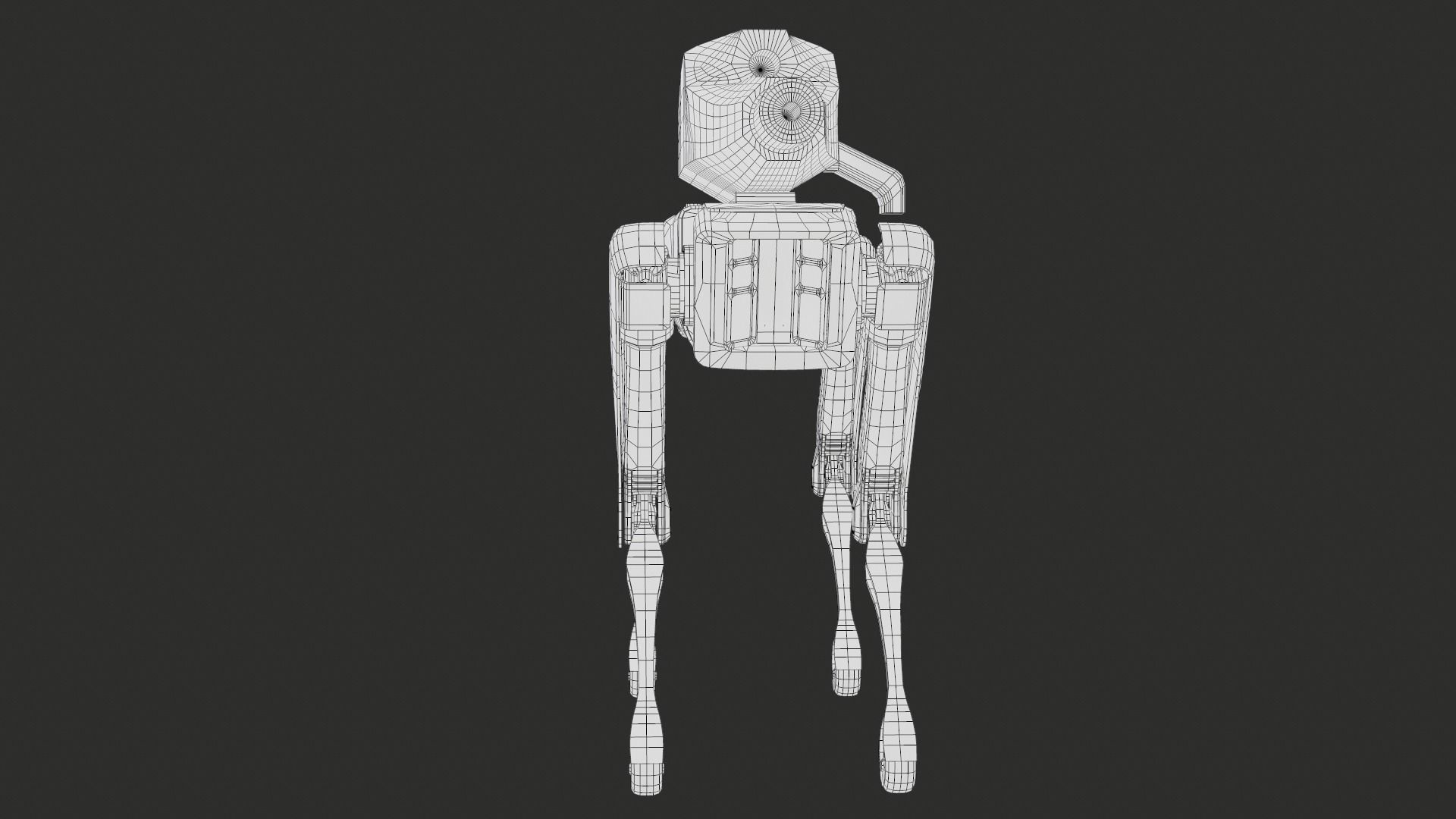 Military Robot Dog With The Rifle Gameready PBR Low-poly 3D model_22