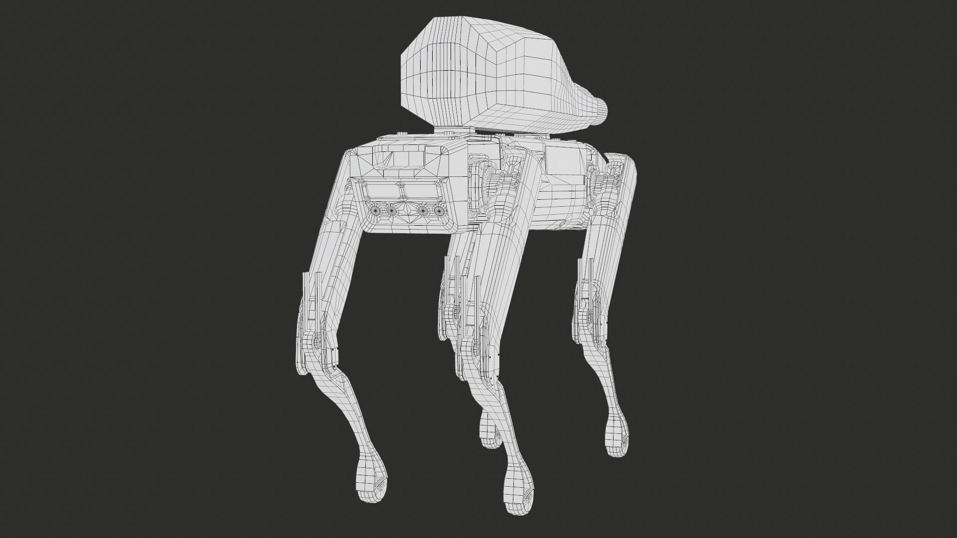 Military Robot Dog With The Rifle Gameready PBR Low-poly 3D model_35