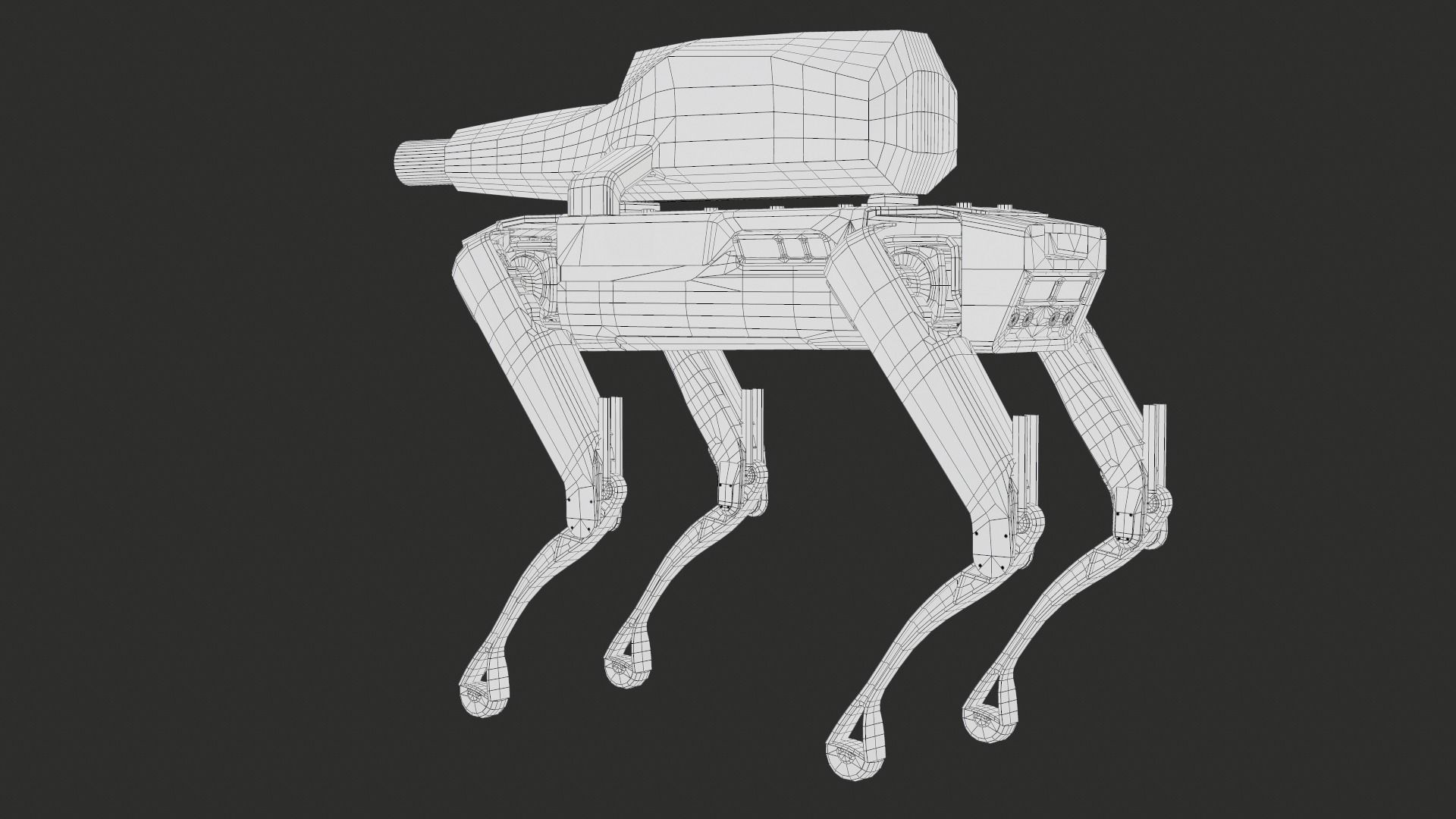 Military Robot Dog With The Rifle Gameready PBR Low-poly 3D model_41