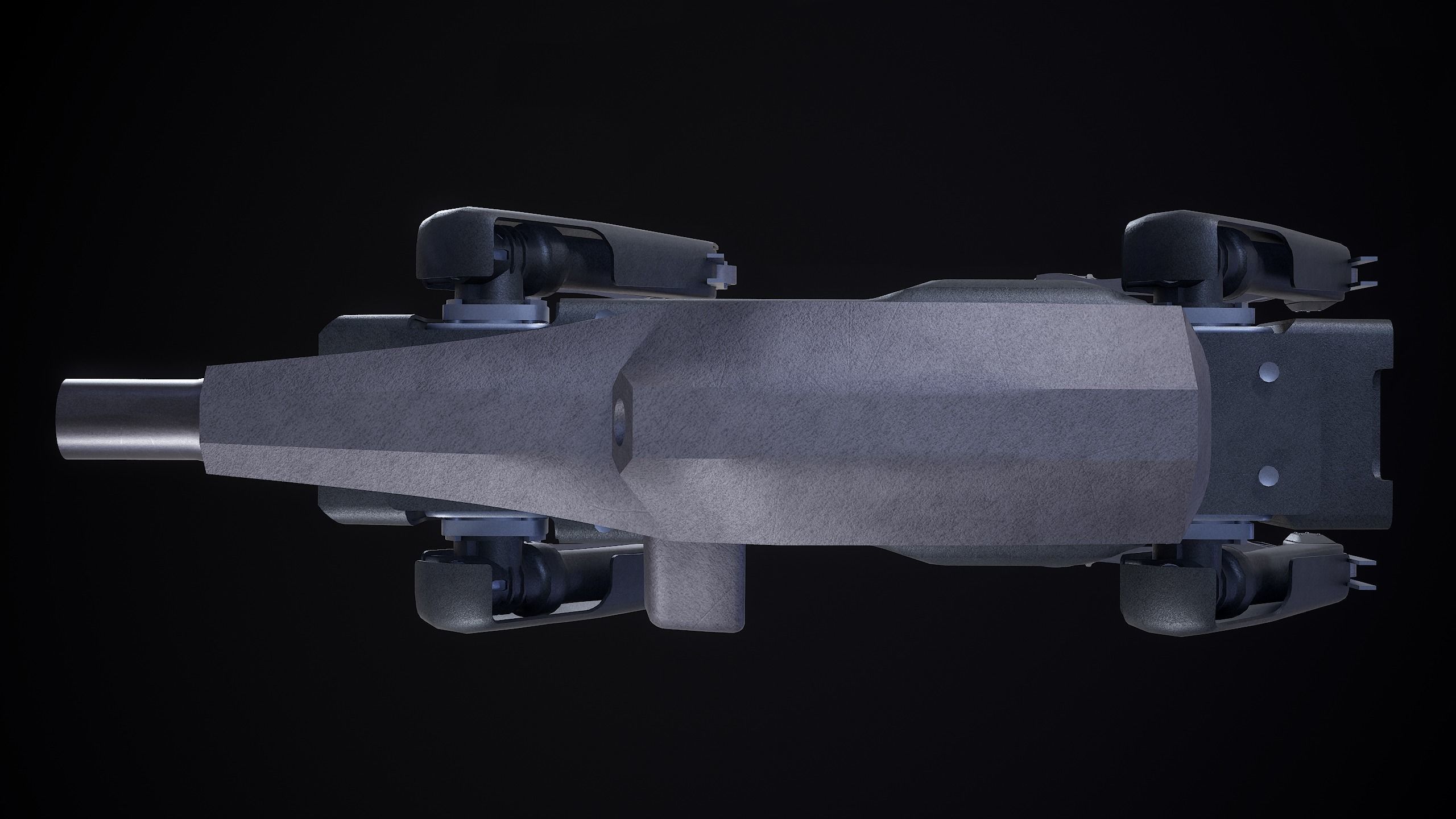 Military Robot Dog With The Rifle Gameready PBR Low-poly 3D model_13