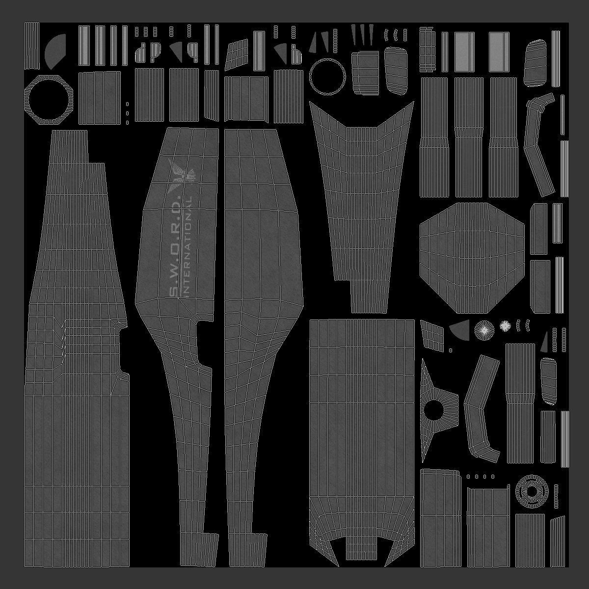 Military Robot Dog With The Rifle Gameready PBR Low-poly 3D model_49