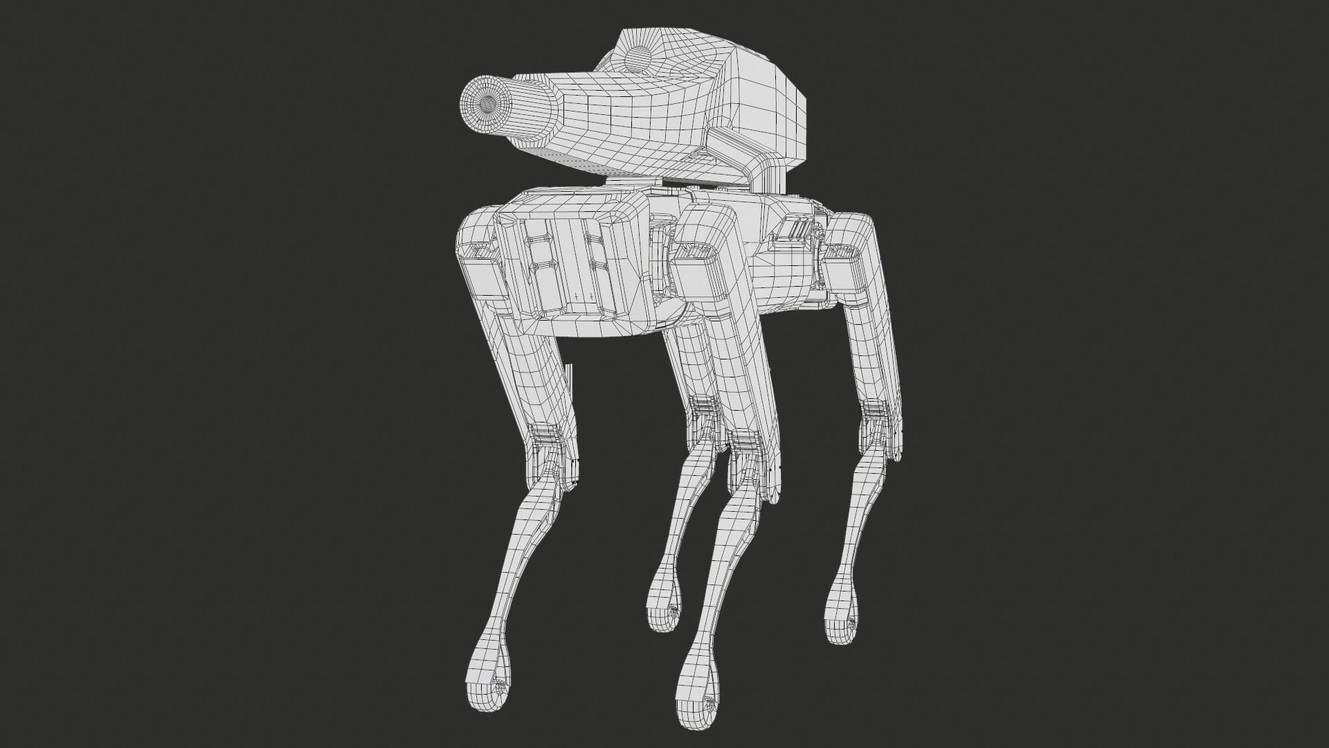 Military Robot Dog With The Rifle Gameready PBR Low-poly 3D model_20