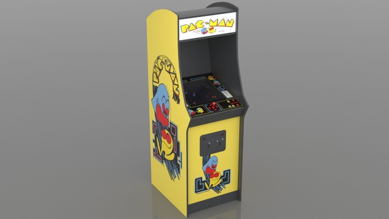Pacman Arcade Cabinet Low-poly 3D model_3