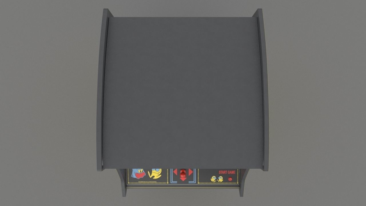 Pacman Arcade Cabinet Low-poly 3D model_5