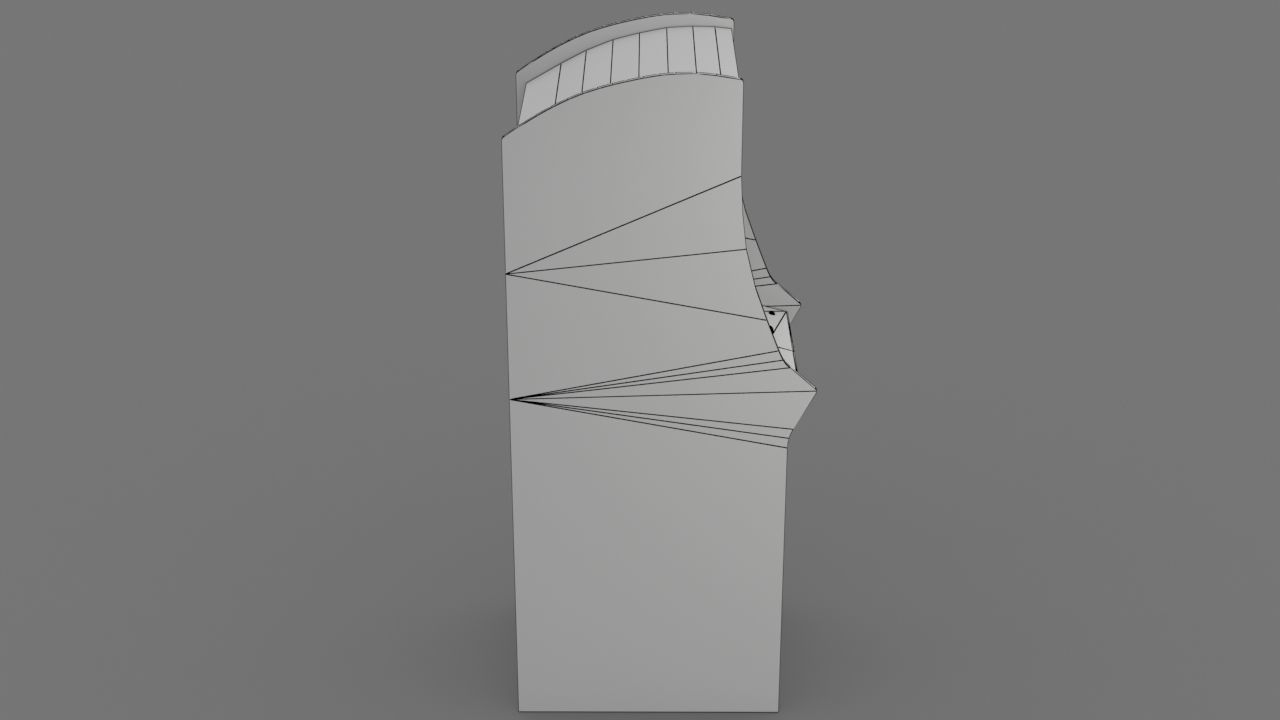 Pacman Arcade Cabinet Low-poly 3D model_8