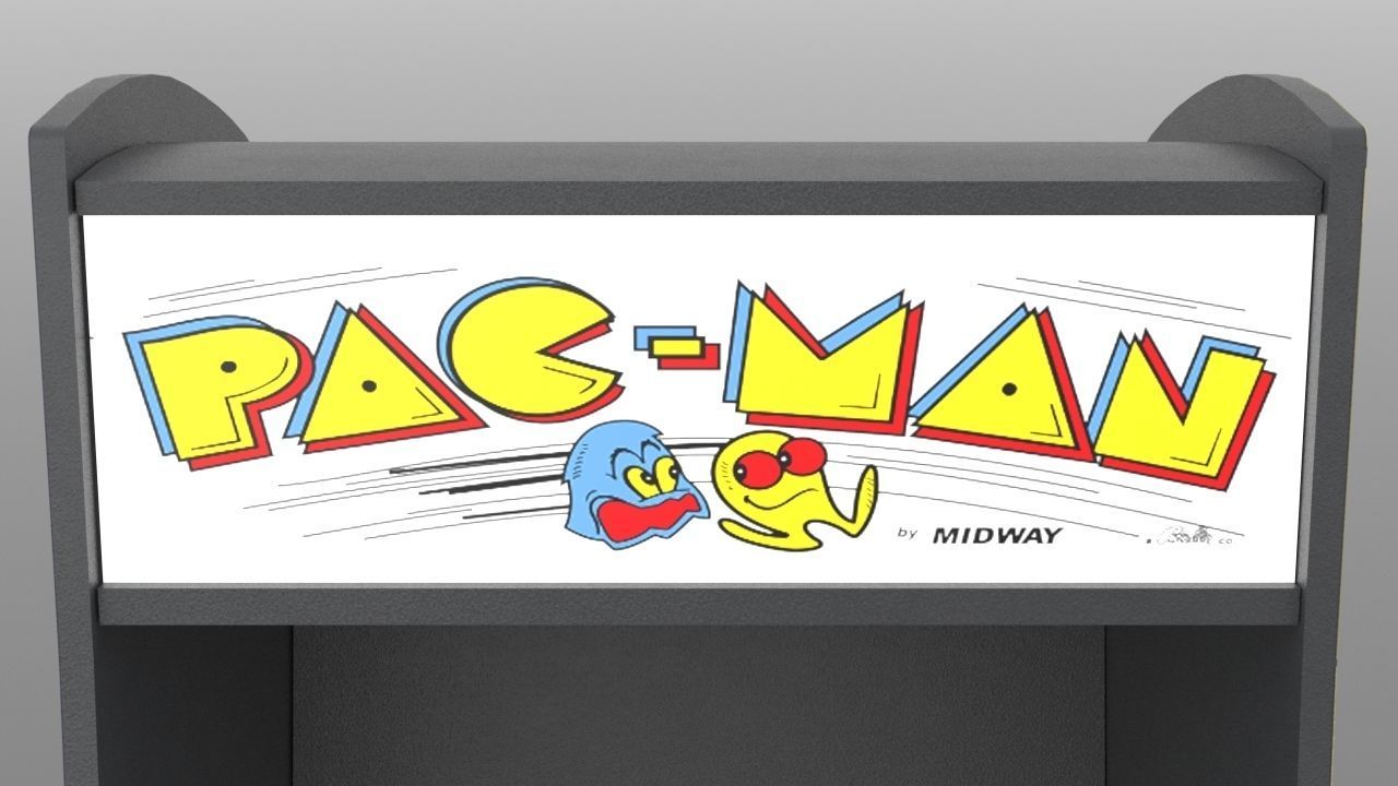 Pacman Arcade Cabinet Low-poly 3D model_15