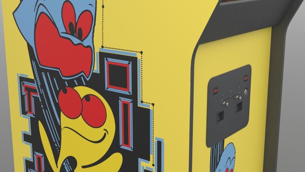 Pacman Arcade Cabinet Low-poly 3D model_17