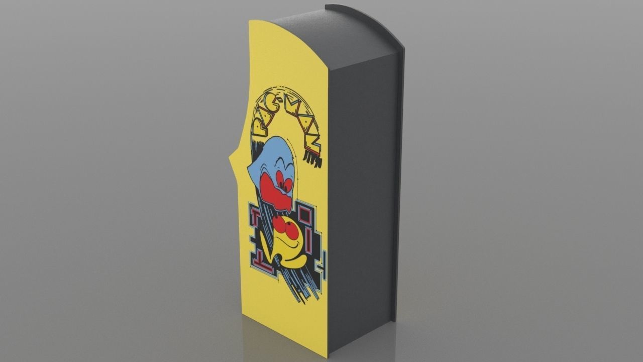 Pacman Arcade Cabinet Low-poly 3D model_9