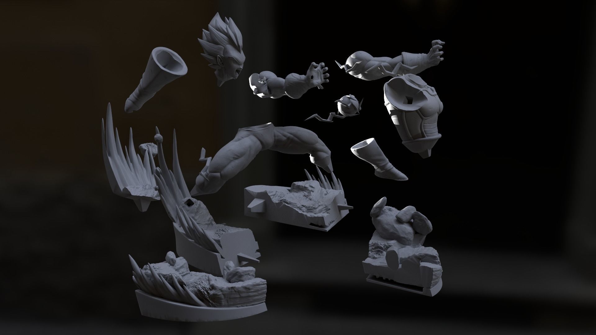 Vegeta Final Flash Blue SuperSayian 3D print model_4