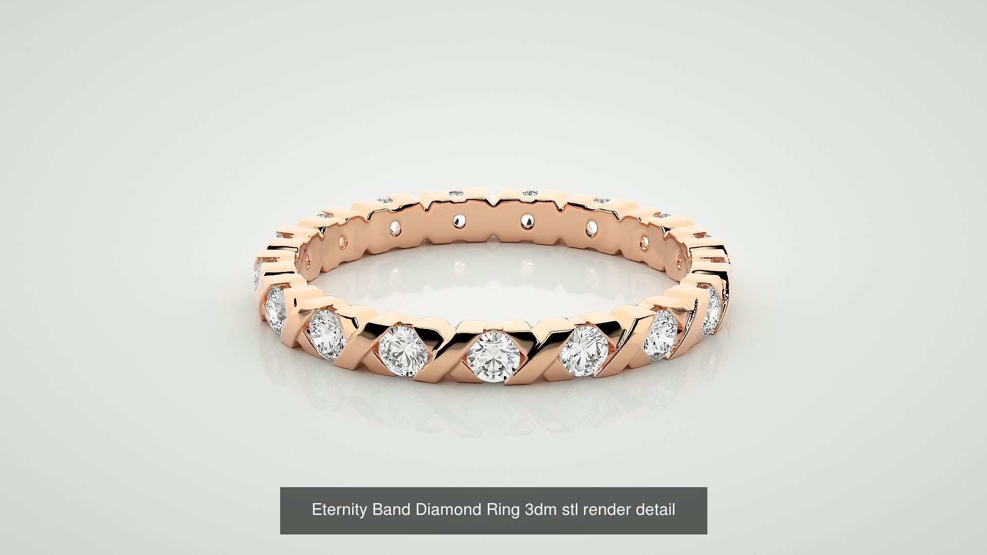 72 Full Eternity Band Diamond Ring 3dm stl render detail 3D Model Collection_30