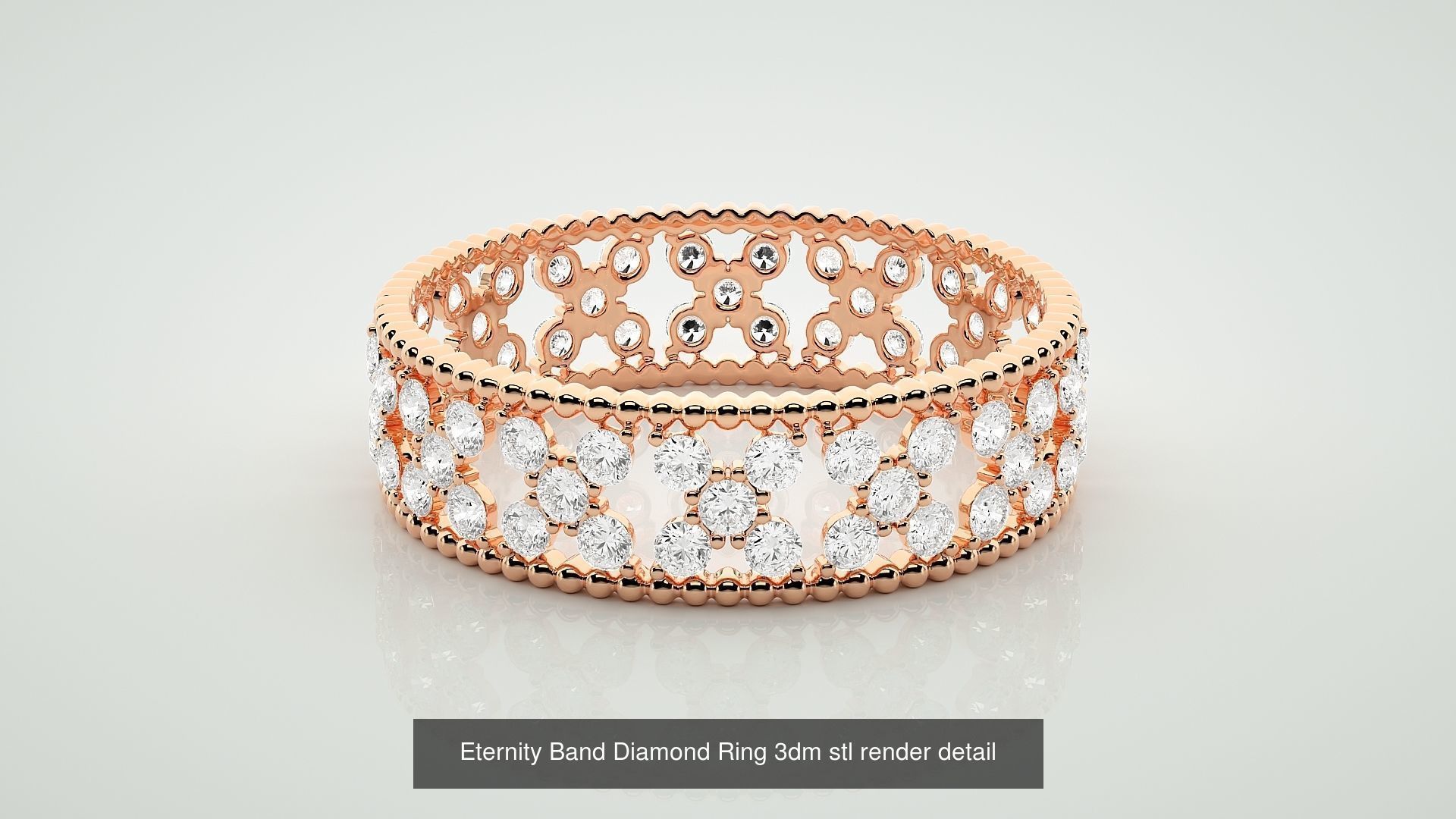 72 Full Eternity Band Diamond Ring 3dm stl render detail 3D Model Collection_18