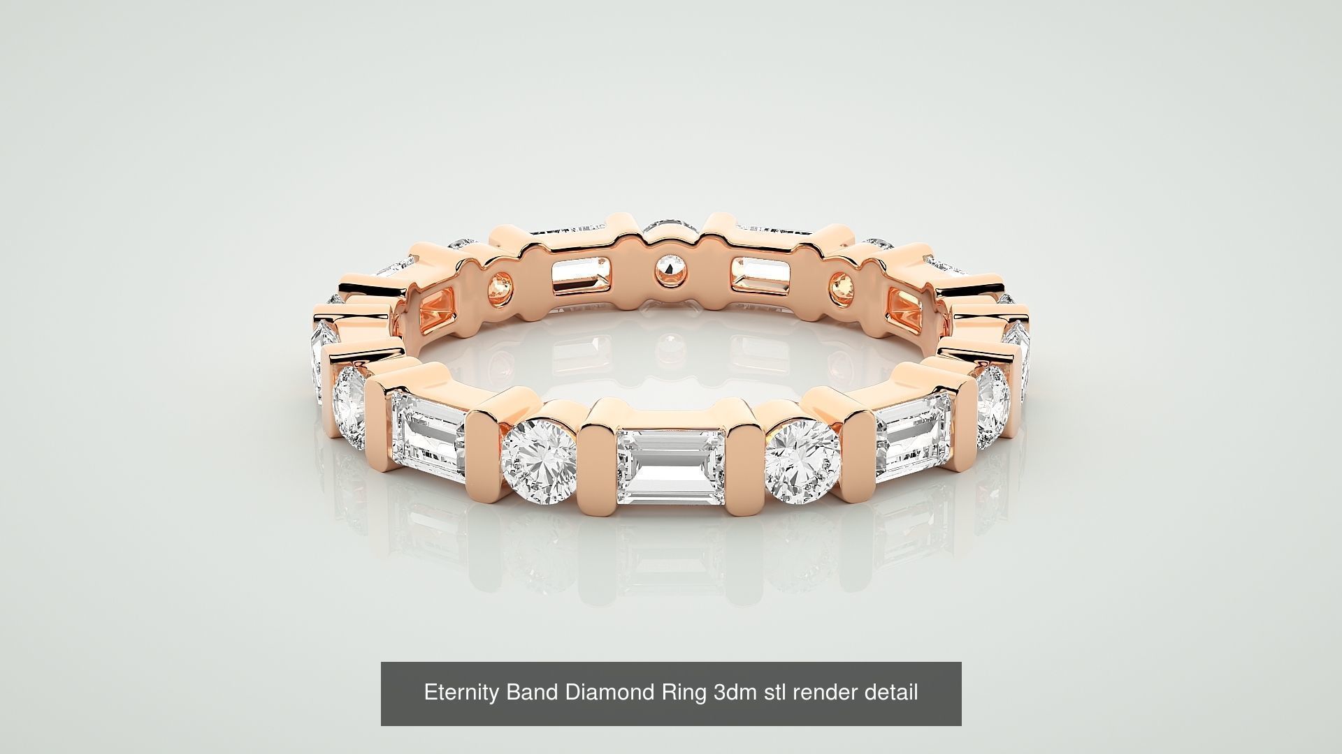 72 Full Eternity Band Diamond Ring 3dm stl render detail 3D Model Collection_57