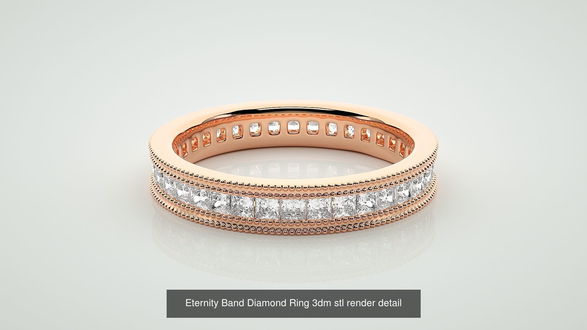 72 Full Eternity Band Diamond Ring 3dm stl render detail 3D Model Collection_39