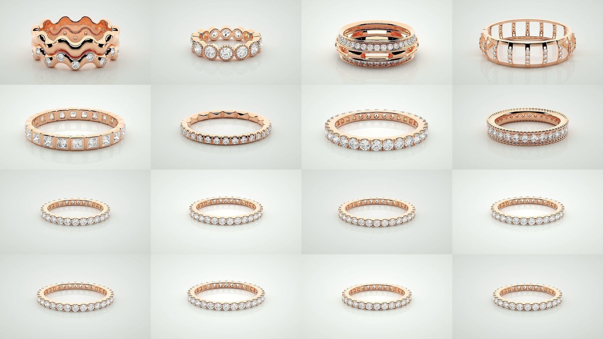 72 Full Eternity Band Diamond Ring 3dm stl render detail 3D Model Collection_1