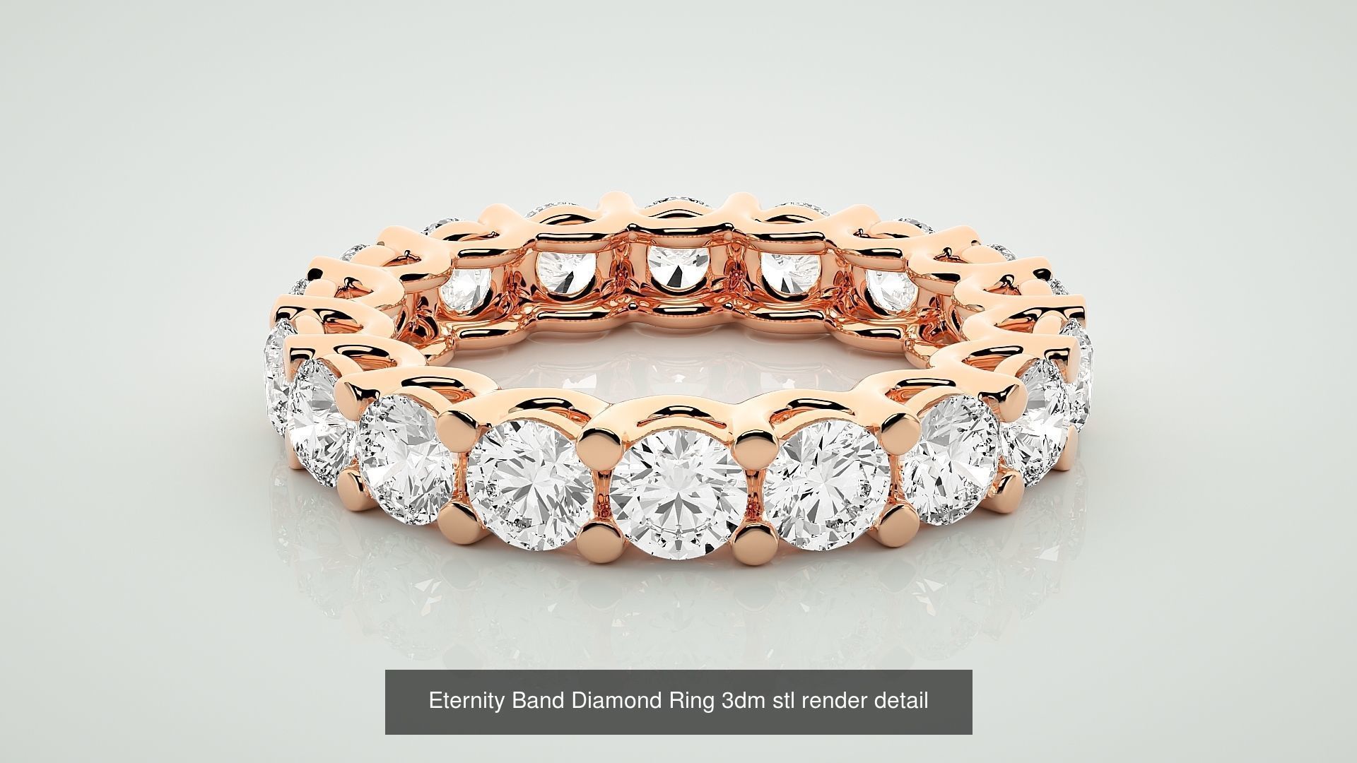 72 Full Eternity Band Diamond Ring 3dm stl render detail 3D Model Collection_58