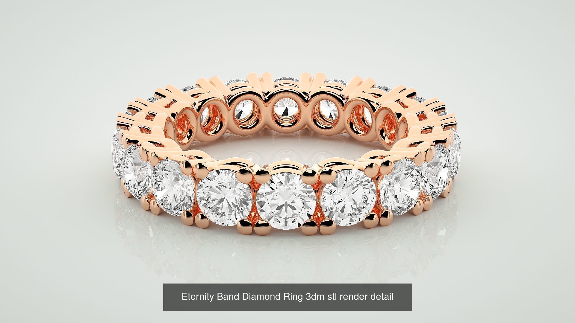 72 Full Eternity Band Diamond Ring 3dm stl render detail 3D Model Collection_55